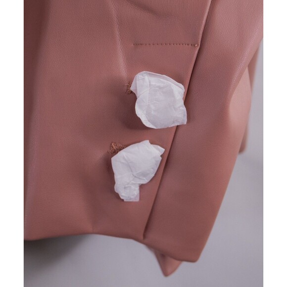 Wildfang Dusky Rose Leather Blazer Jacket - Picture 11 of 16